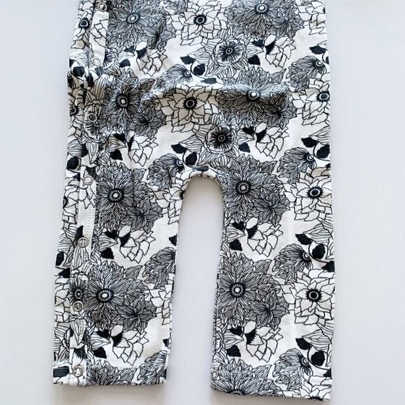 Floral Black and White Kids Romper - Picture 3 of 7